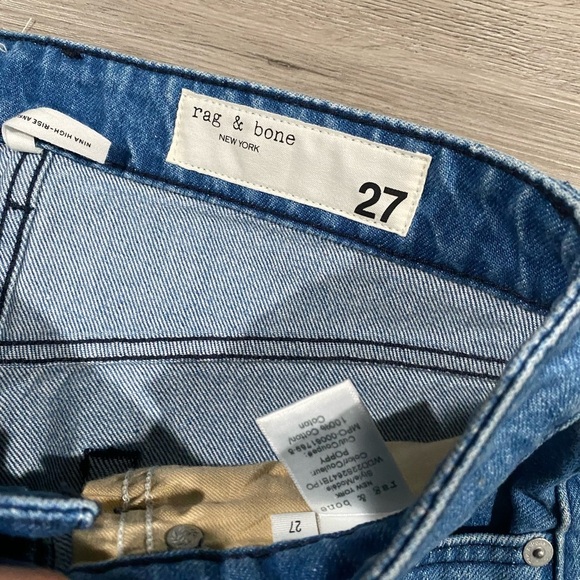 NWT Rag & Bone Nina High Rise‎ Cigarette Ankle Poppy 27 - Picture 8 of 10